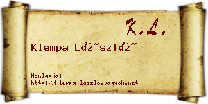 Klempa László névjegykártya